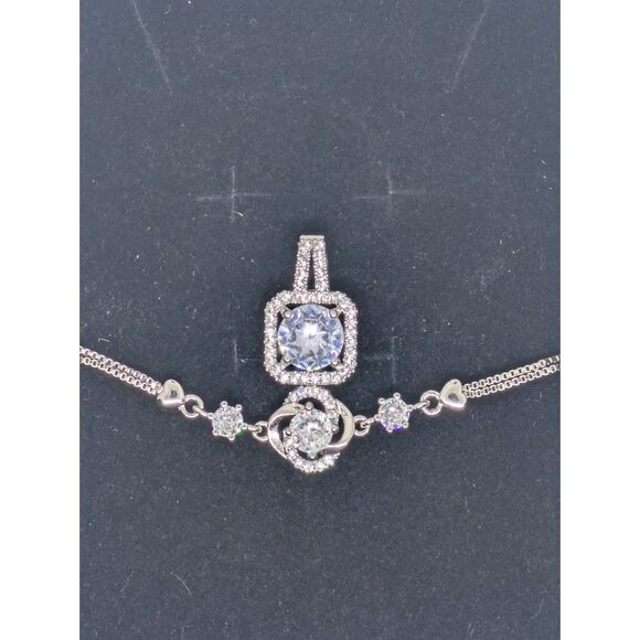 925 Sterling Silver Jewelry - Women's new jewelry set with 925 Sterling Silver CZ Star Bracelet & Pendan